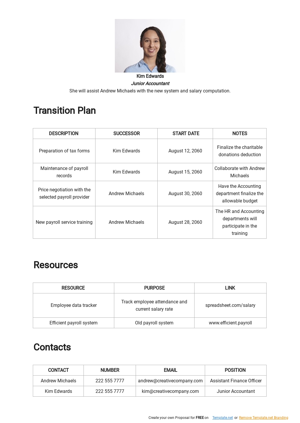 Payroll Transition Project Plan Template 2.jpe