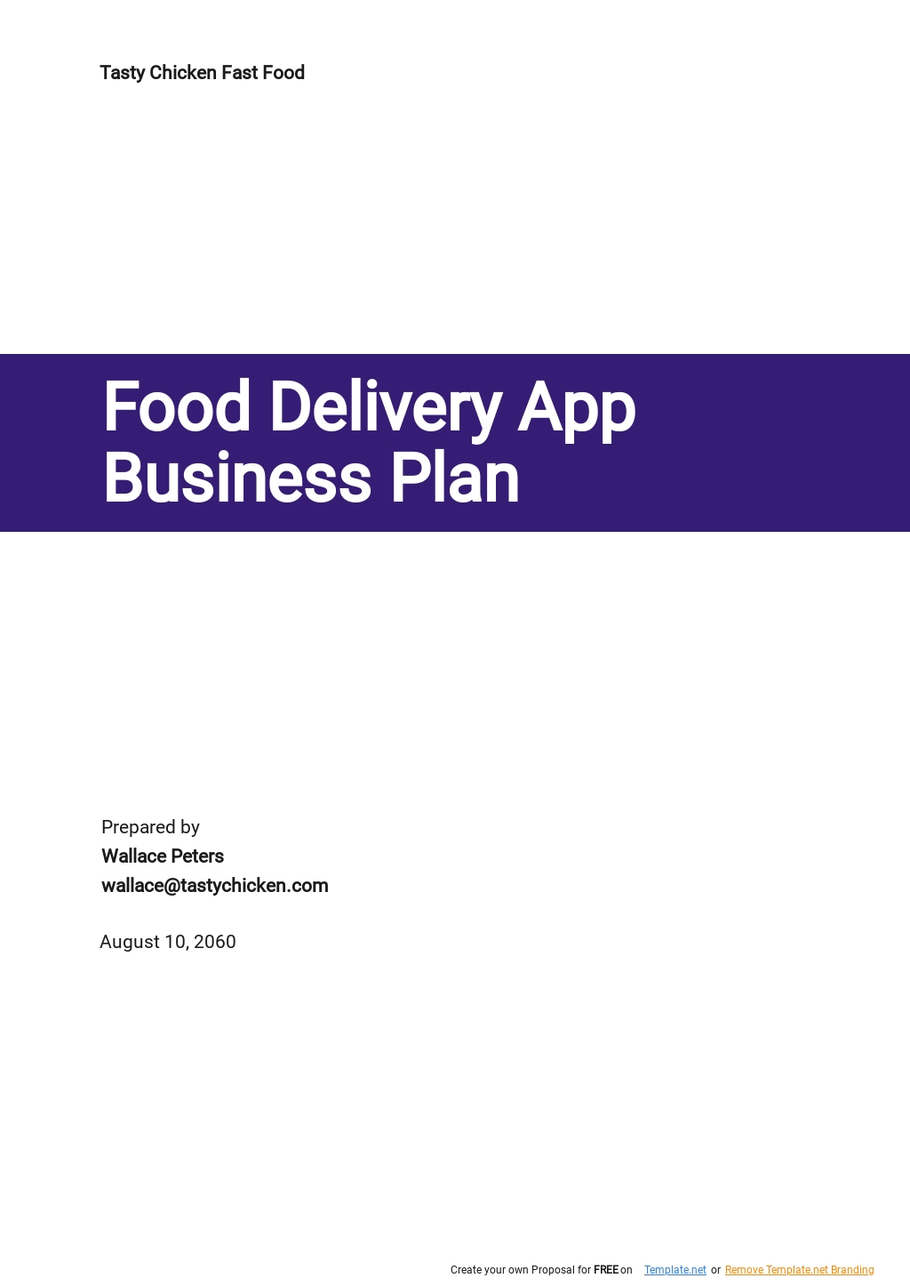 food delivery service business plan sample