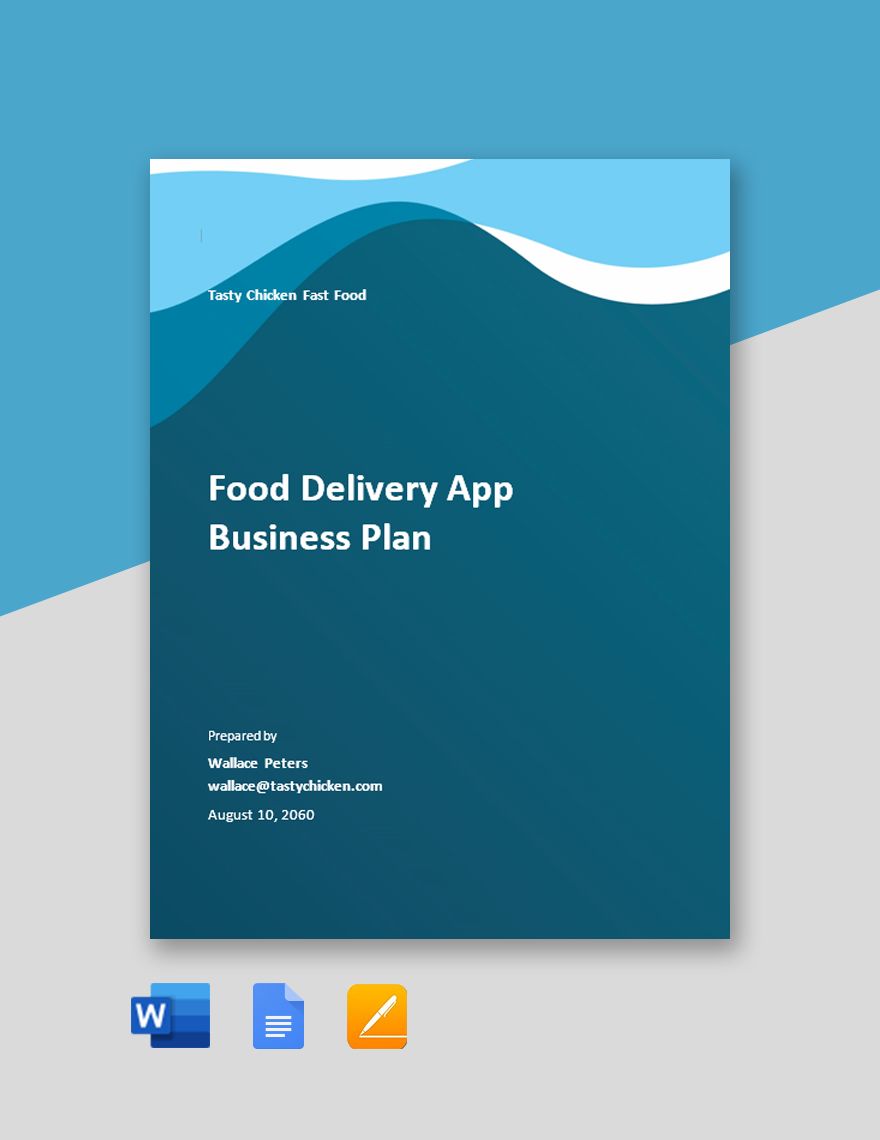 Food Delivery App Business Plan Template 