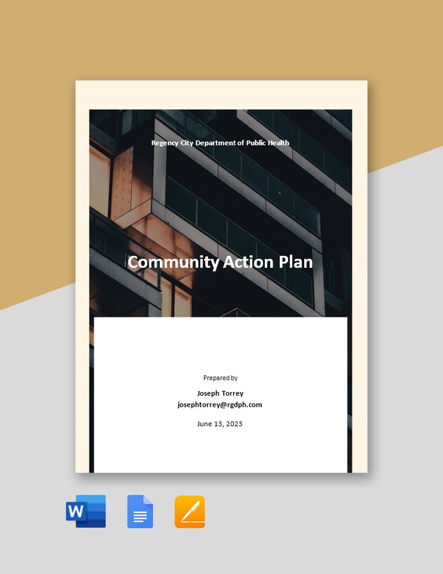 Simple Community Action Plan Template