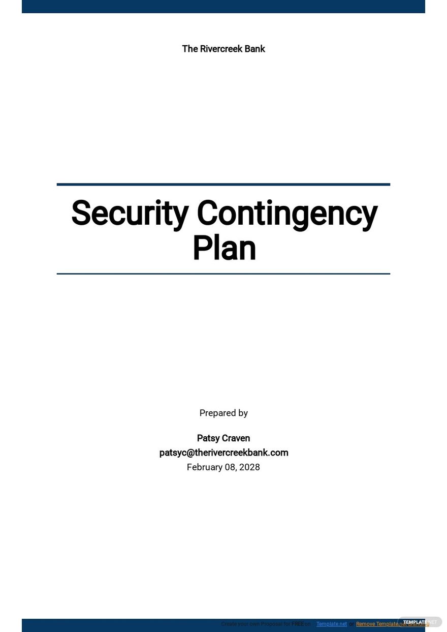 Military Contingency Plan Template