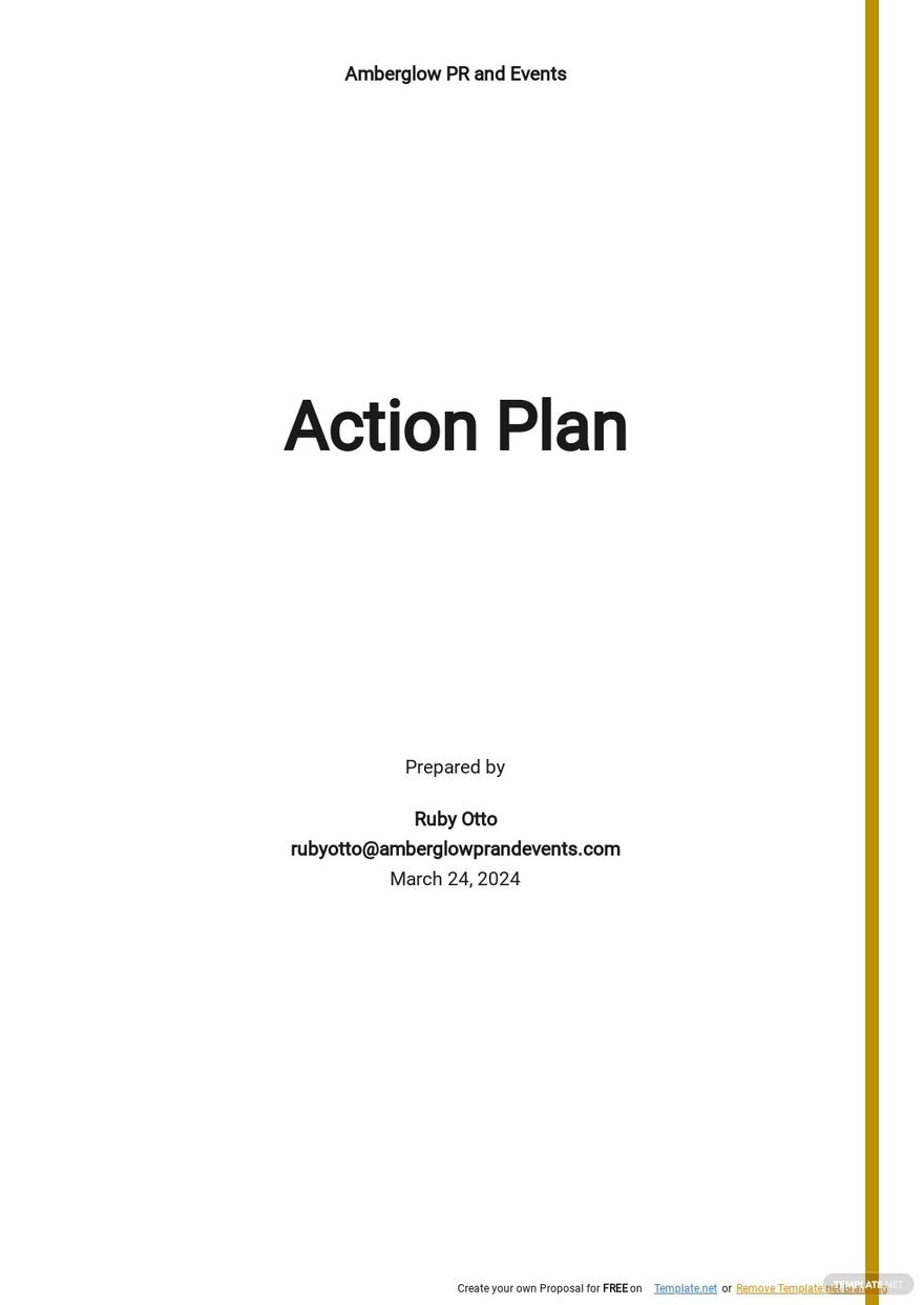 Free Sample Simple Action Plan Template