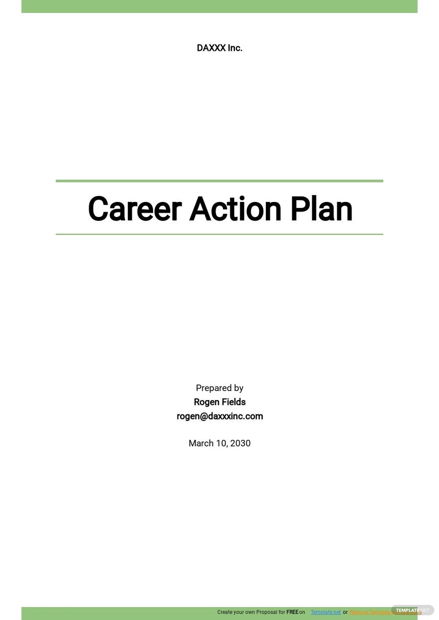 Career Action Plan Template - Google Docs, Word, Apple Pages, PDF ...