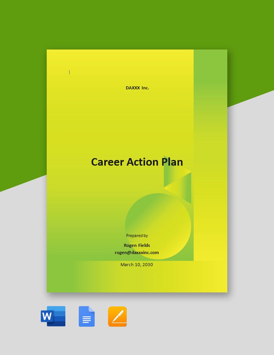 Simple Career Action Plan Template