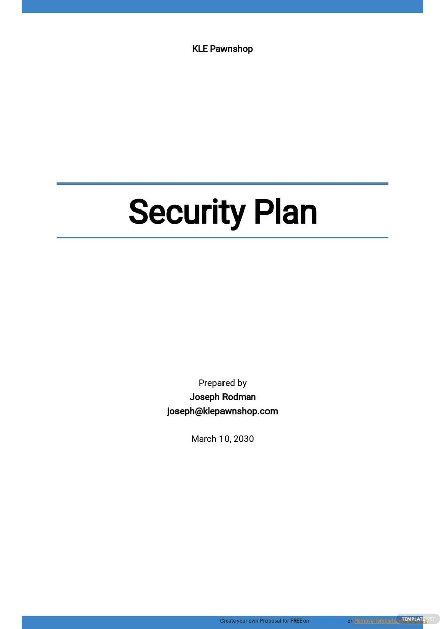Site Security Plan Template