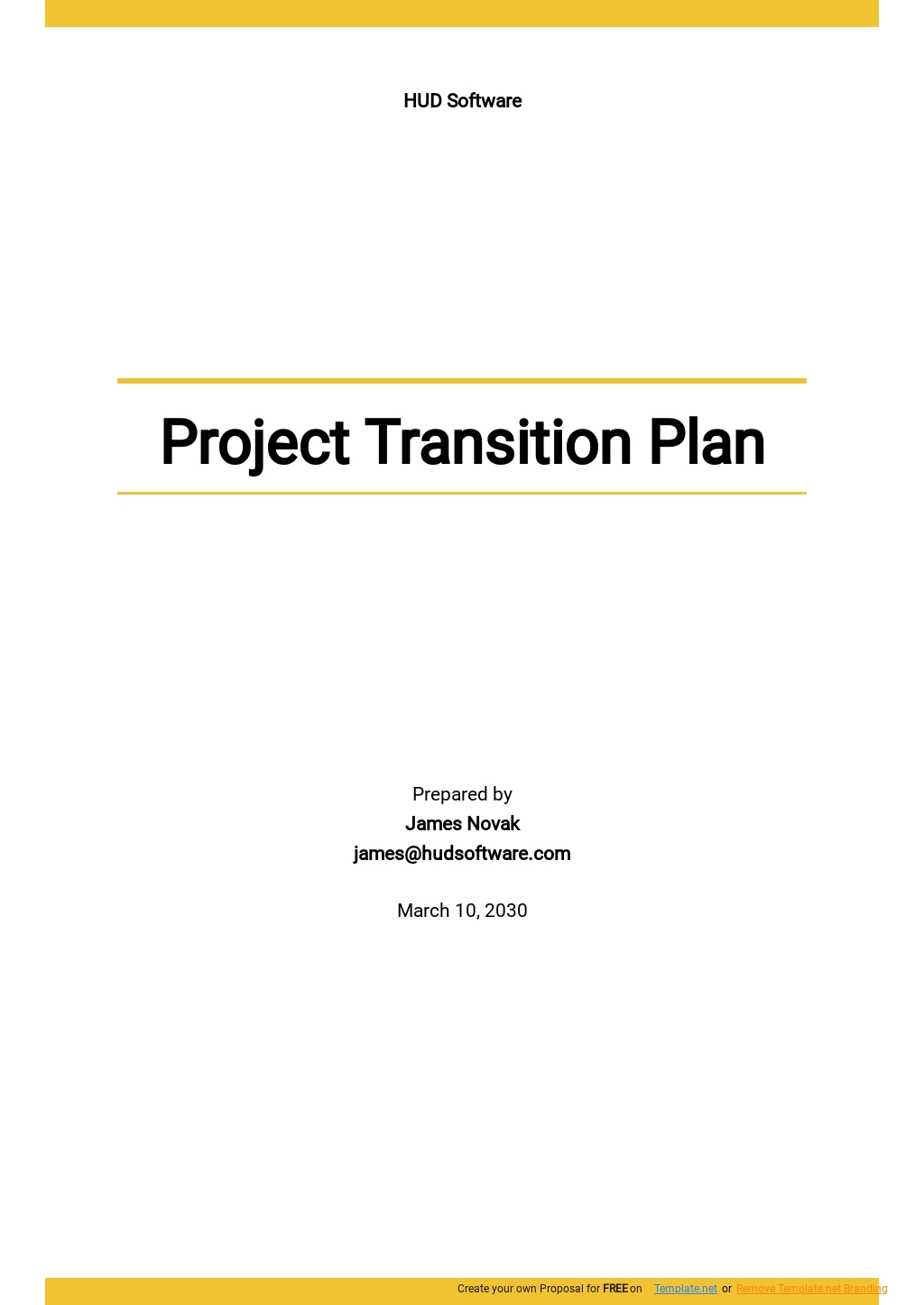Project Transition Communication Plan Template