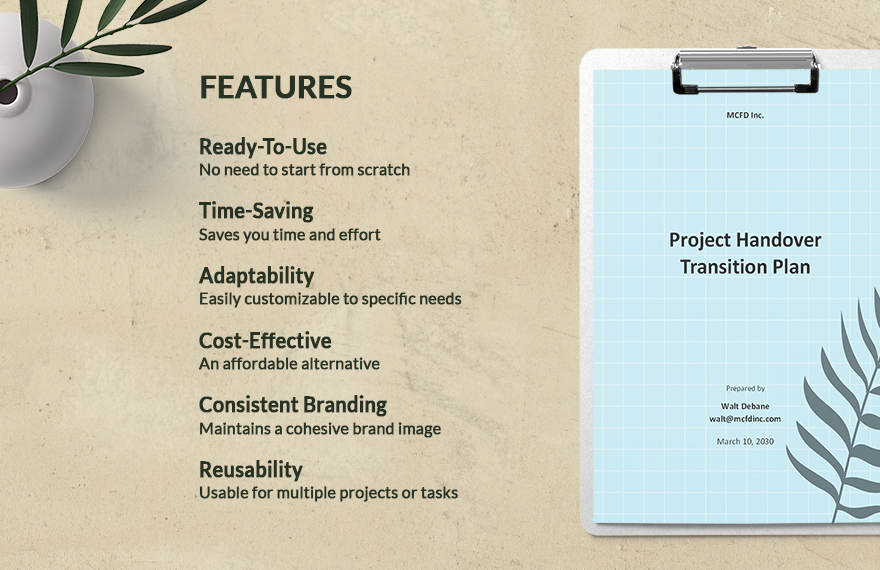 Project Handover Transition Plan Template