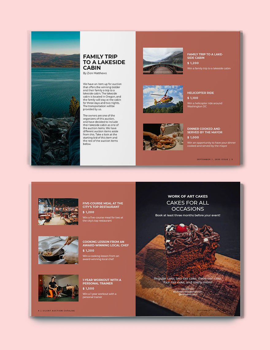Silent Auction Catalog Template Download in Word, InDesign