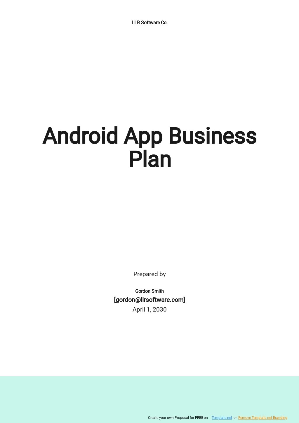 Android App Business Plan Template