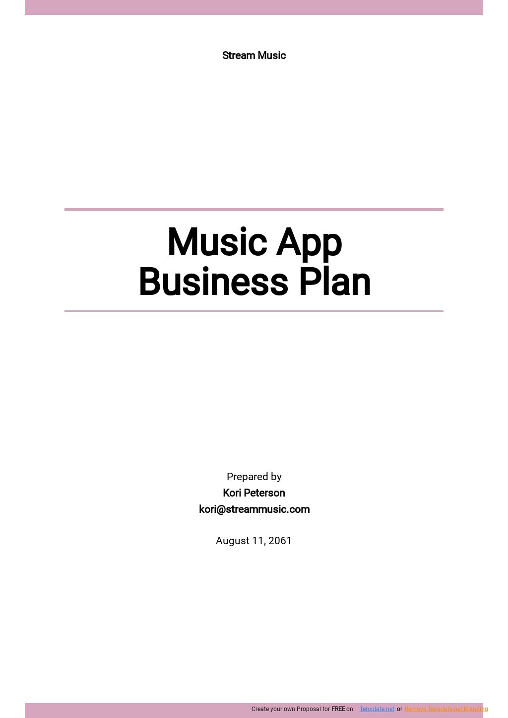 Music App Business Plan Template .jpe