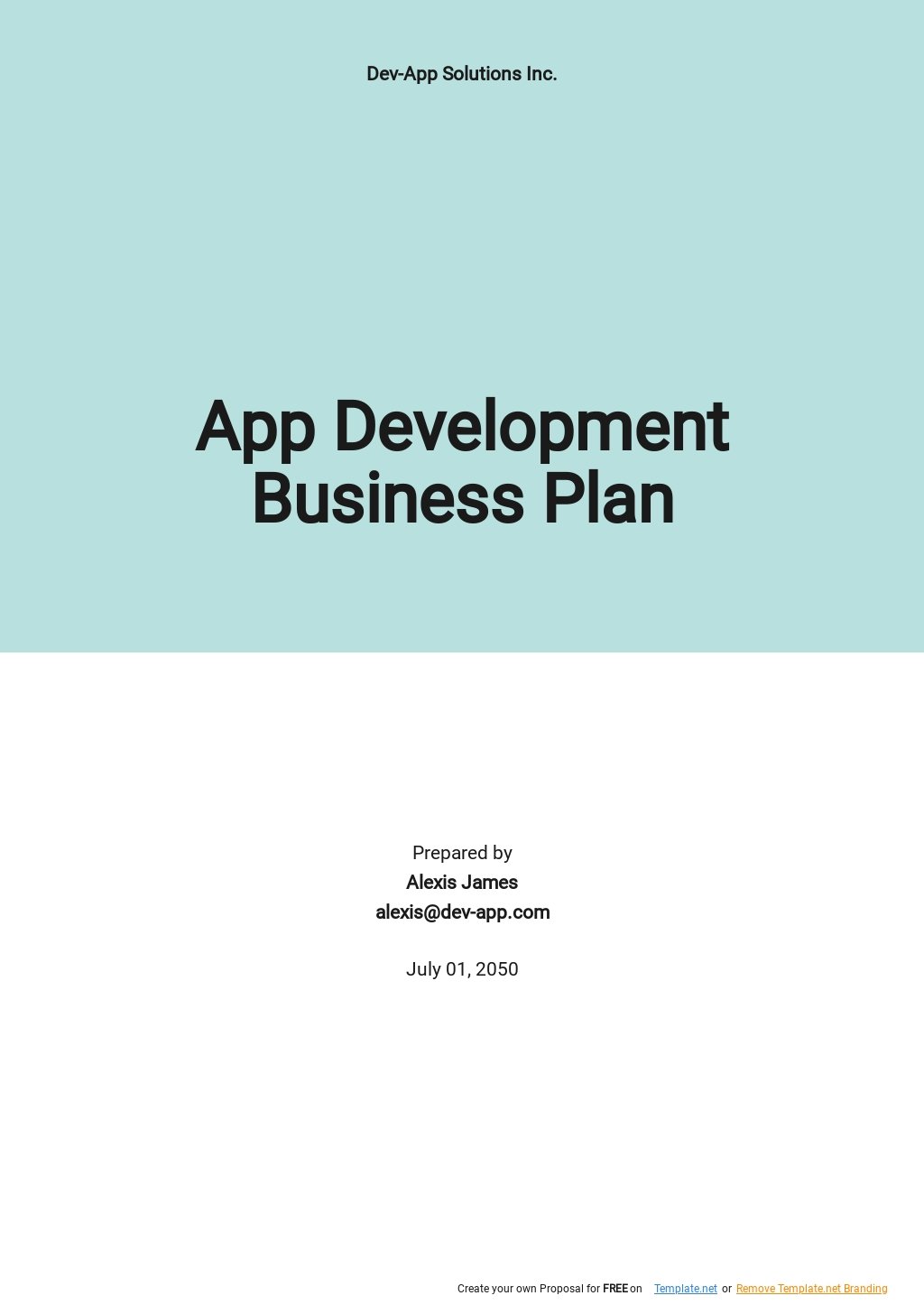 App Development Business Plan Template [Free PDF]  Template.net Inside Business Plan Template For App Development