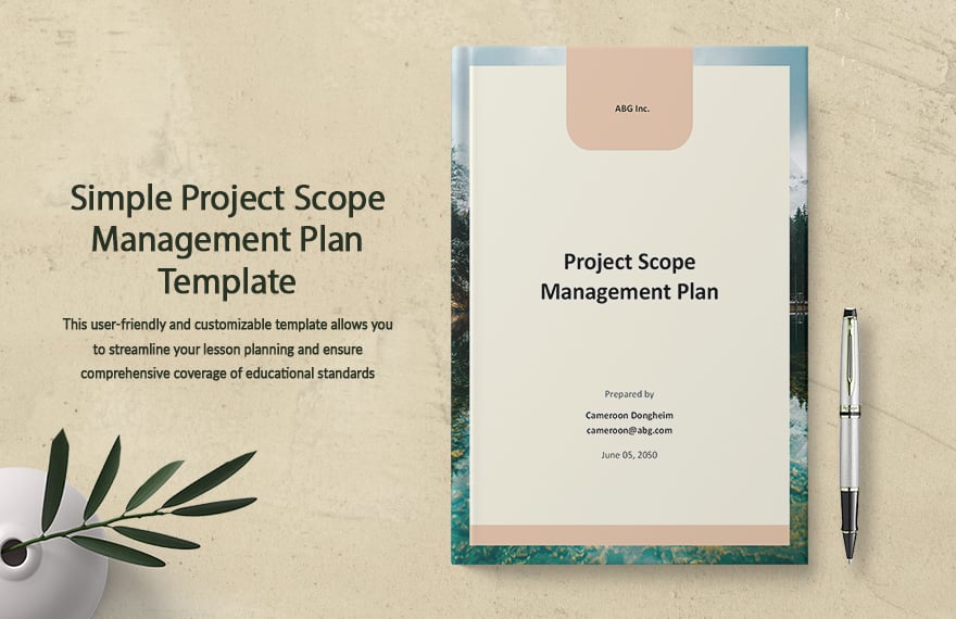 Simple Project Scope Management Plan Template in Word, Google Docs, Apple Pages