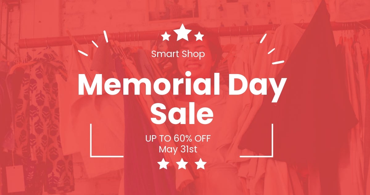Memorial Day Sale Facebook Post Template
