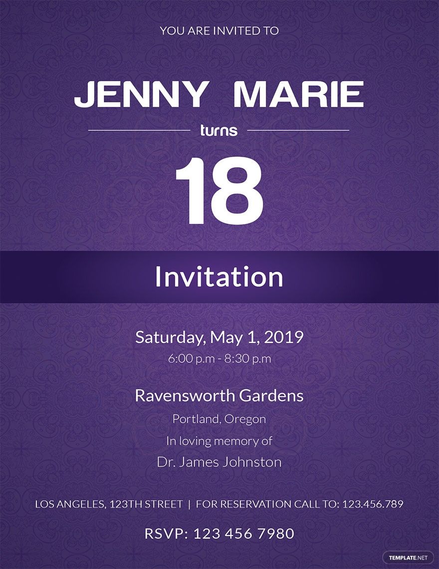 Debut Event Invitation Card Template