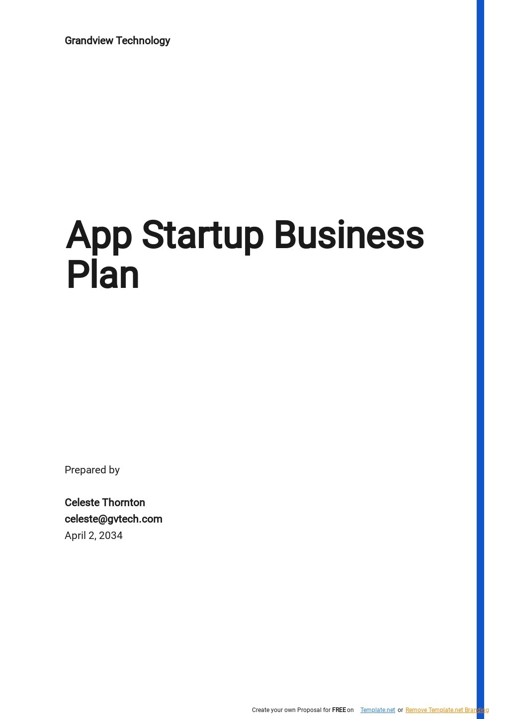 App Startup Business Plan Template