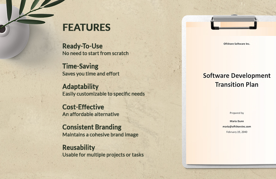 Software Development Transition Plan Template