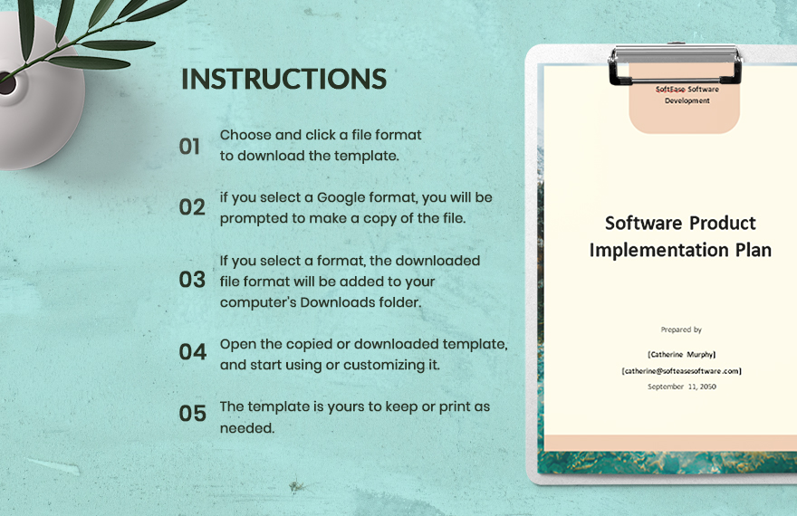 Software Product Implementation Plan Template 
