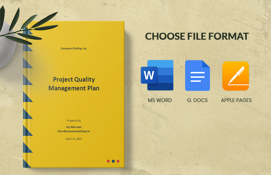 Simple Project Quality Management Plan Template