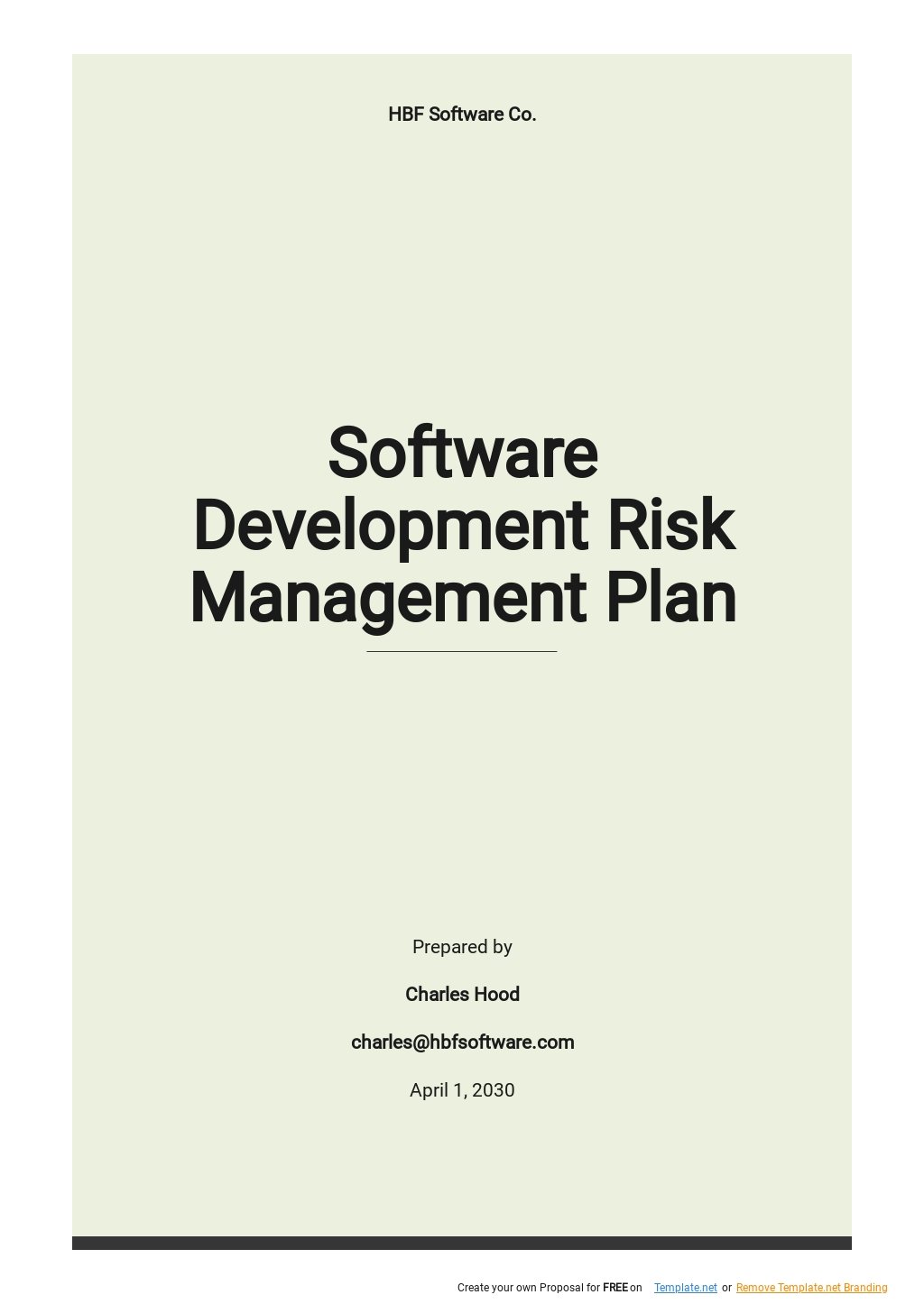 Free Software Development Risk Management Plan Template