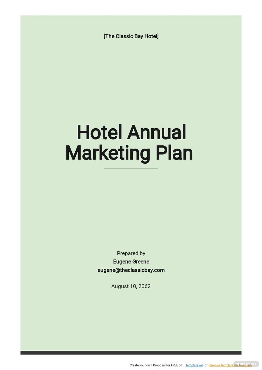 Hotel Annual Marketing Plan Template 