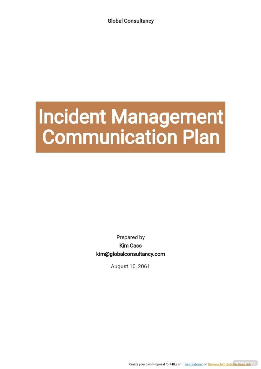 Incident Management Communication Plan Template