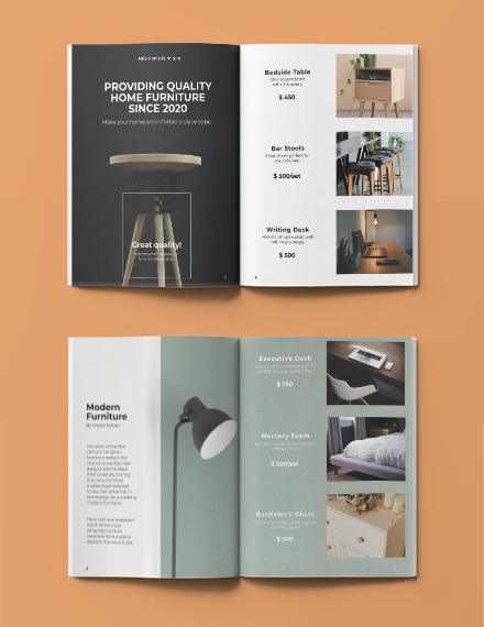 Furniture Sales Catalog Template - InDesign, Word | Template.net