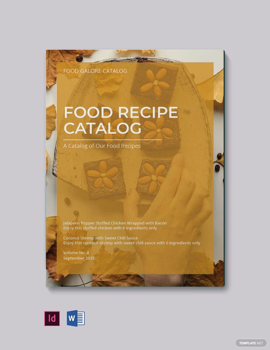 Free Food Recipe Catalog Template