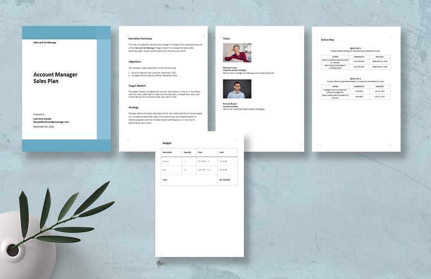Account Manager Sales Plan Template