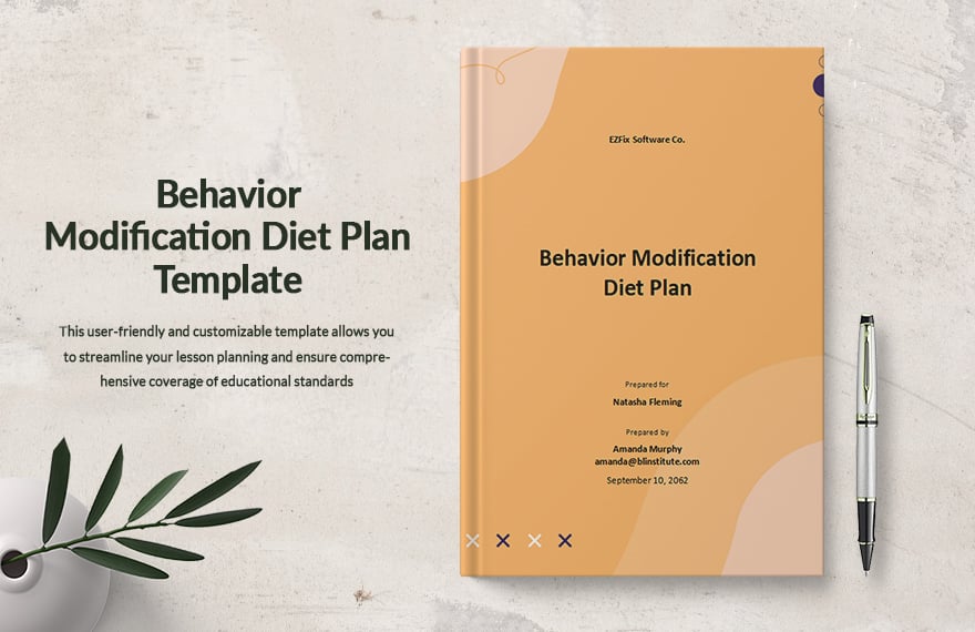 Behavior Modification Diet Plan Template 