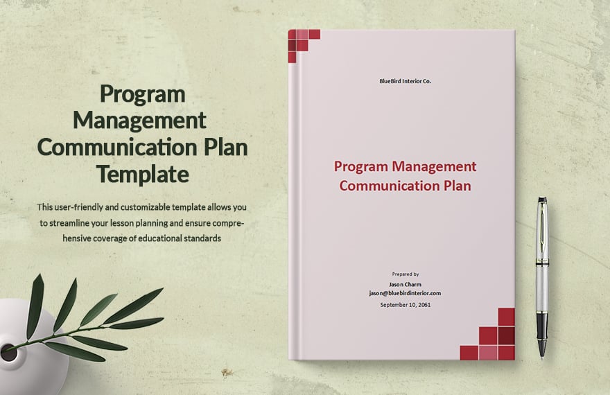 Program Management Communication Plan Template