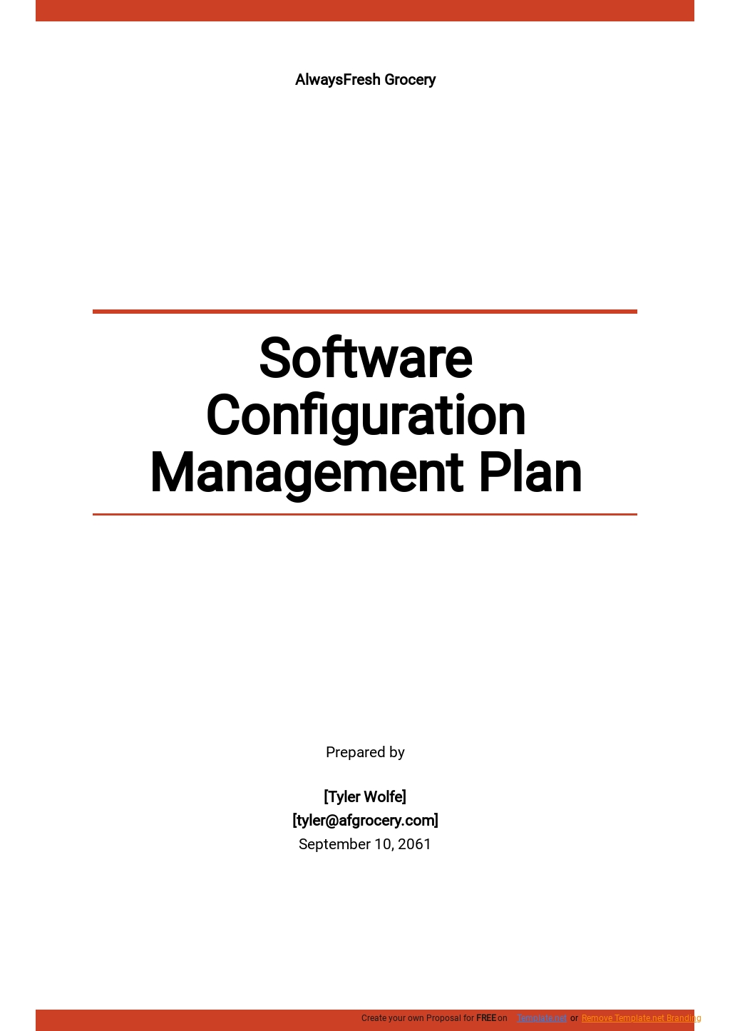 Software Configuration Management Plan Template