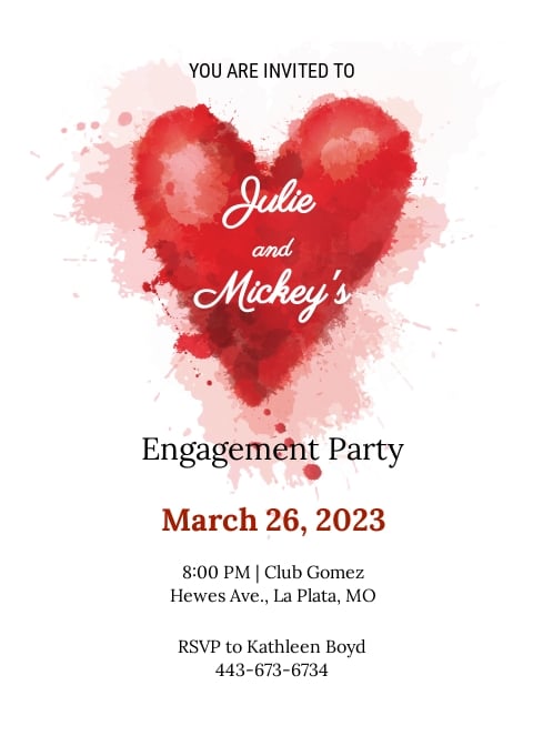 Colorful Engagement Invitation Card Template [Free PDF] - Word (DOC