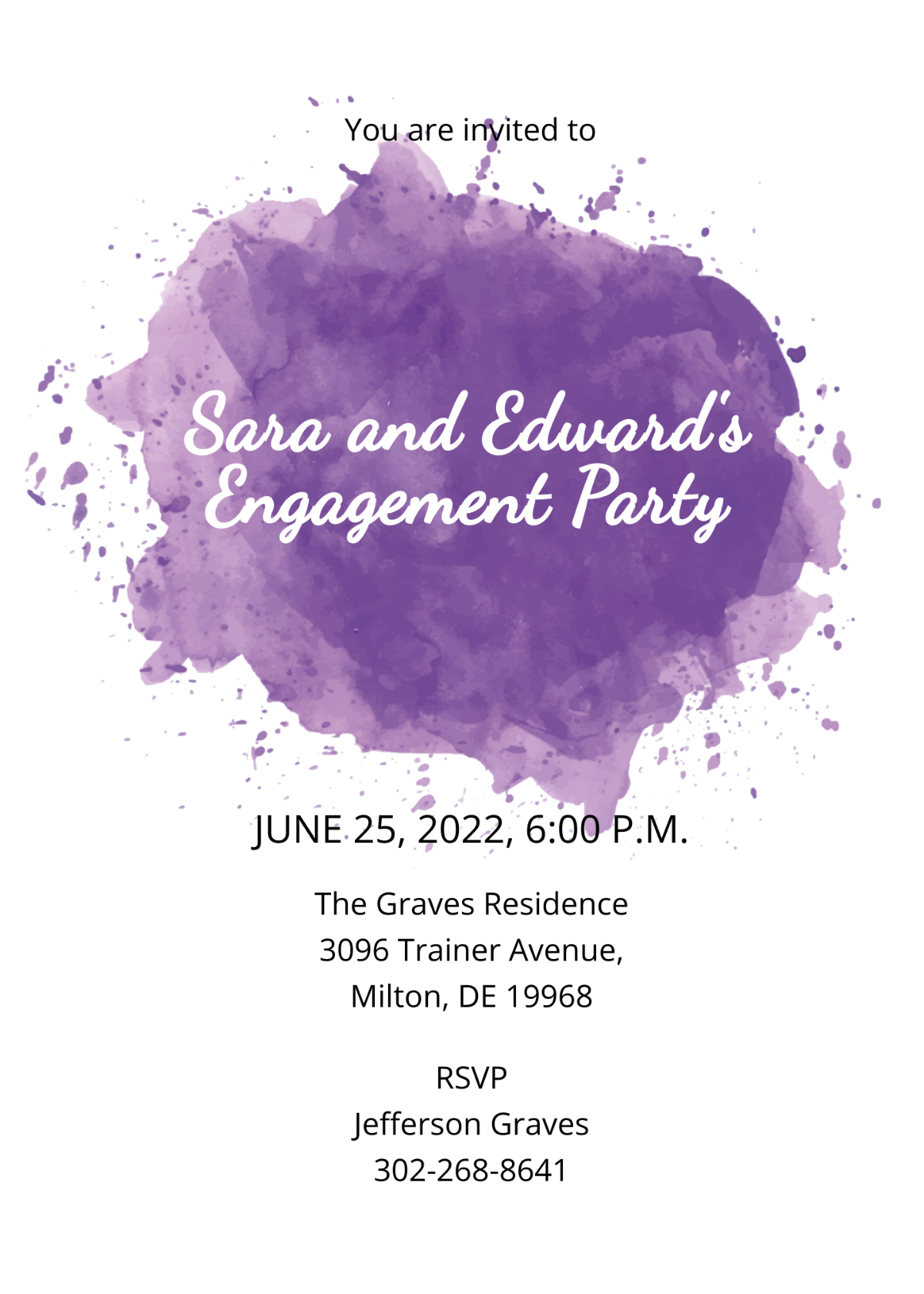 Vintage Engagement Invitation Template