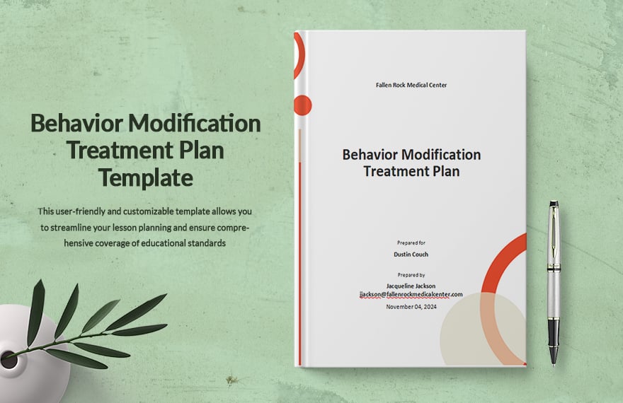 Behavior Modification Treatment Plan Template