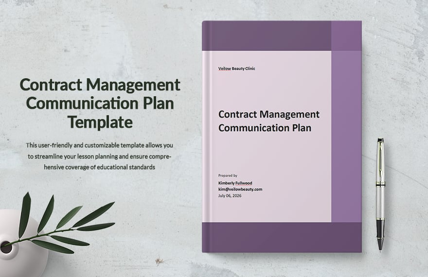 Contract Management Communication Plan Template