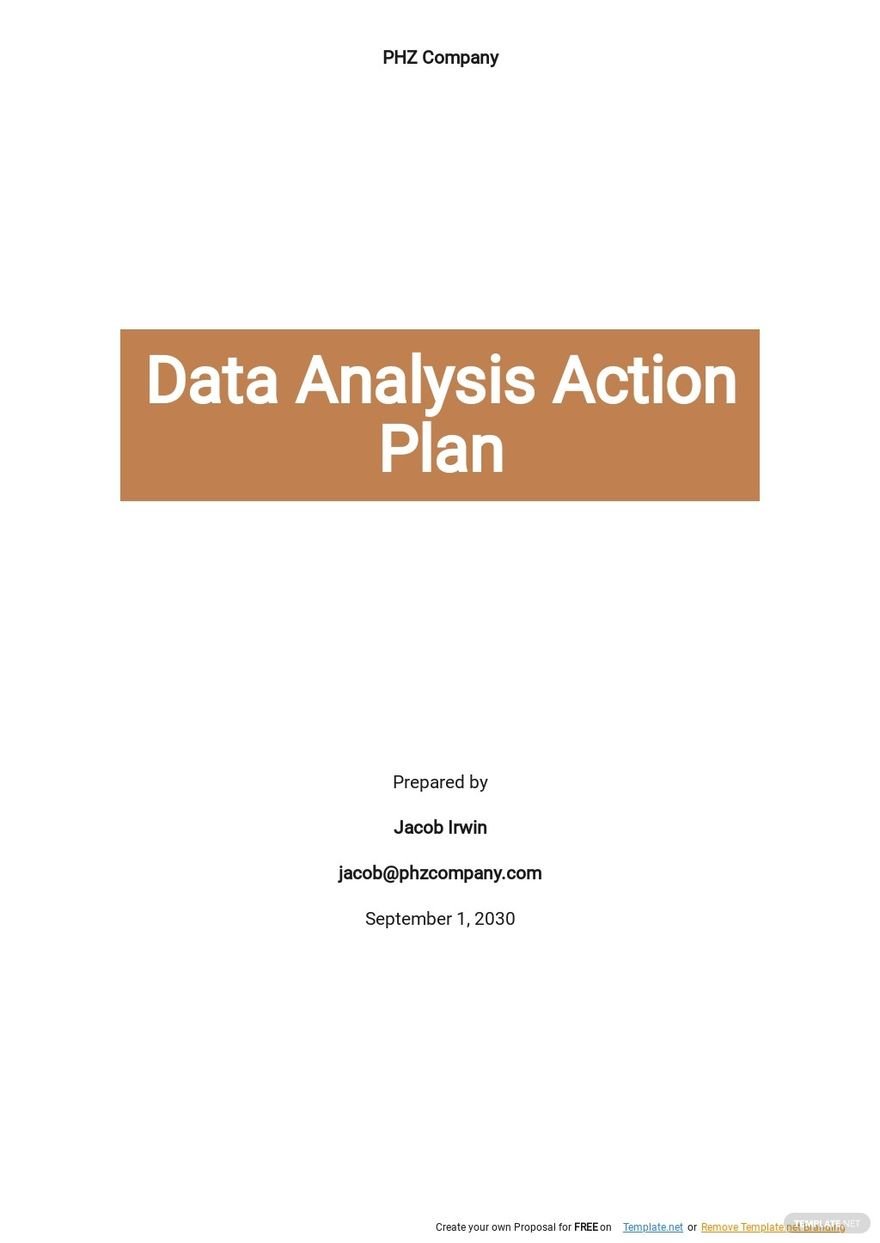Data Analysis Action Plan Template