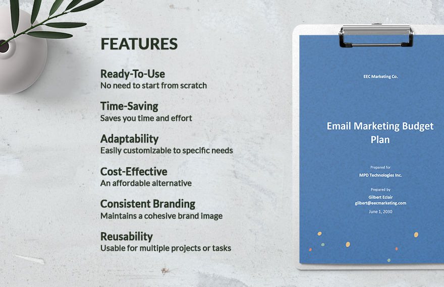 Email Marketing Budget Plan Template