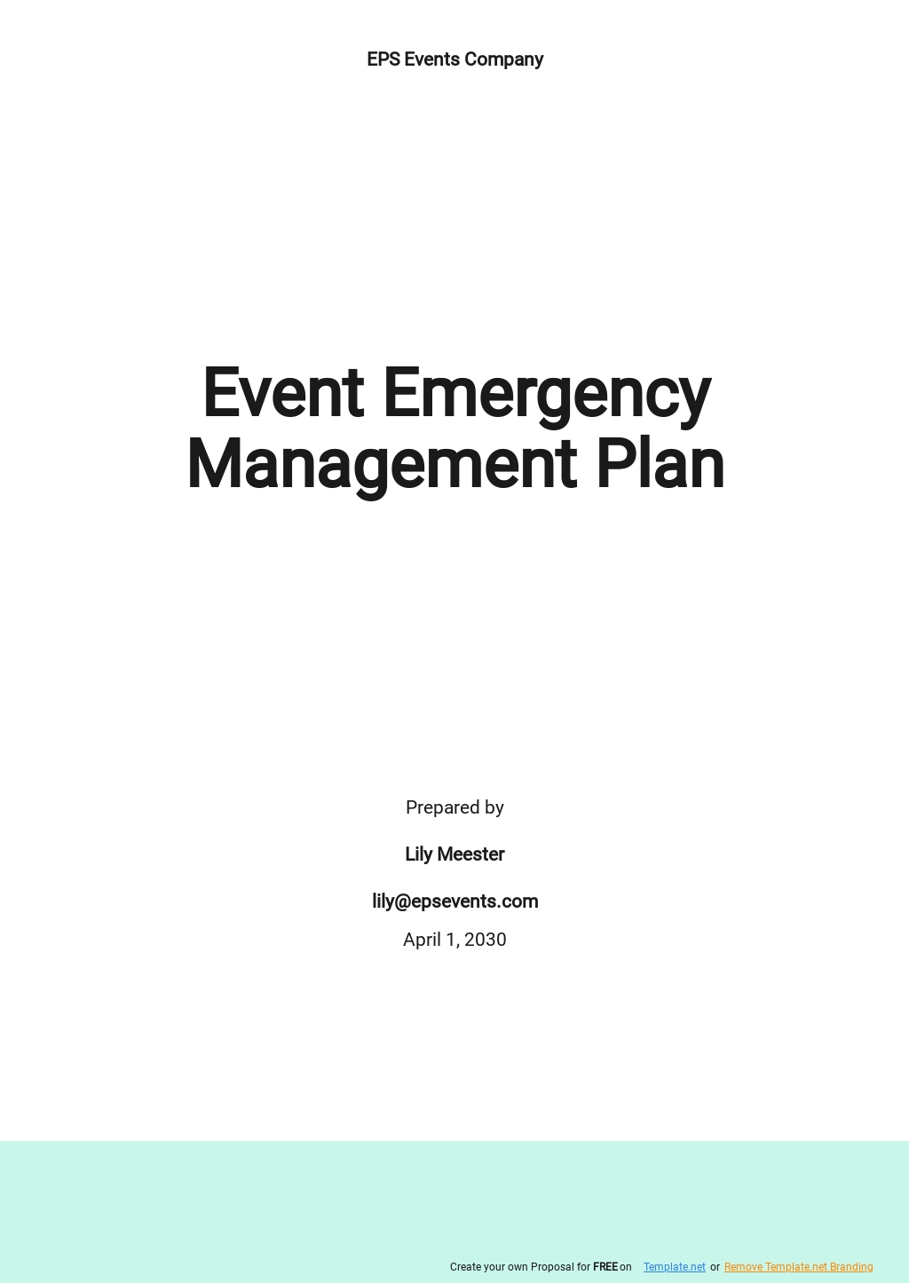 event crisis management plan template