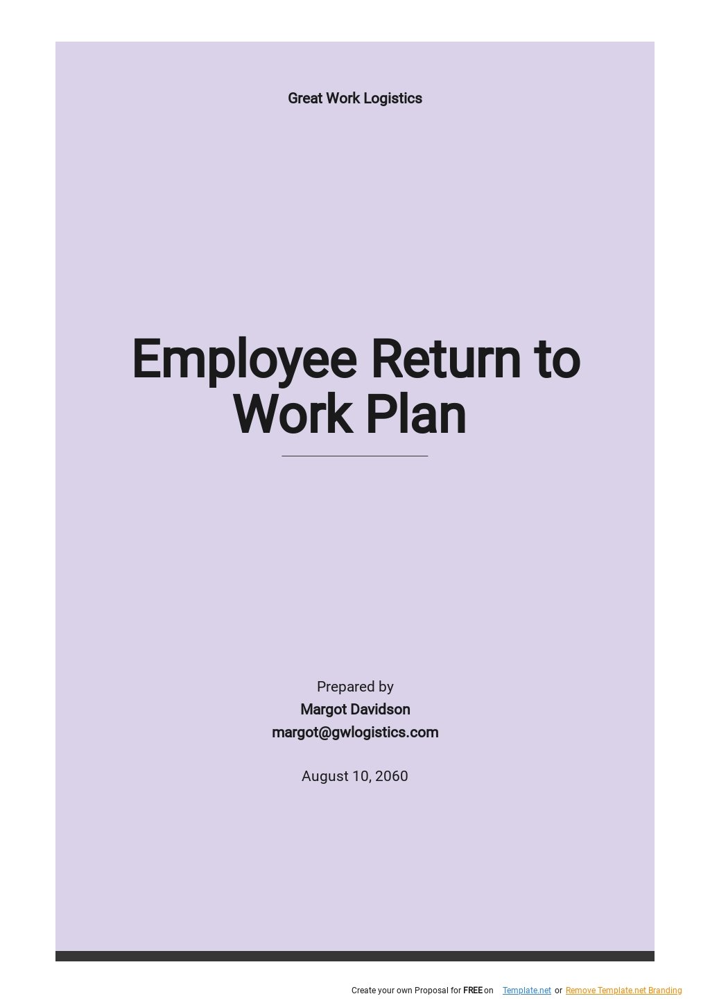 return to work business plan