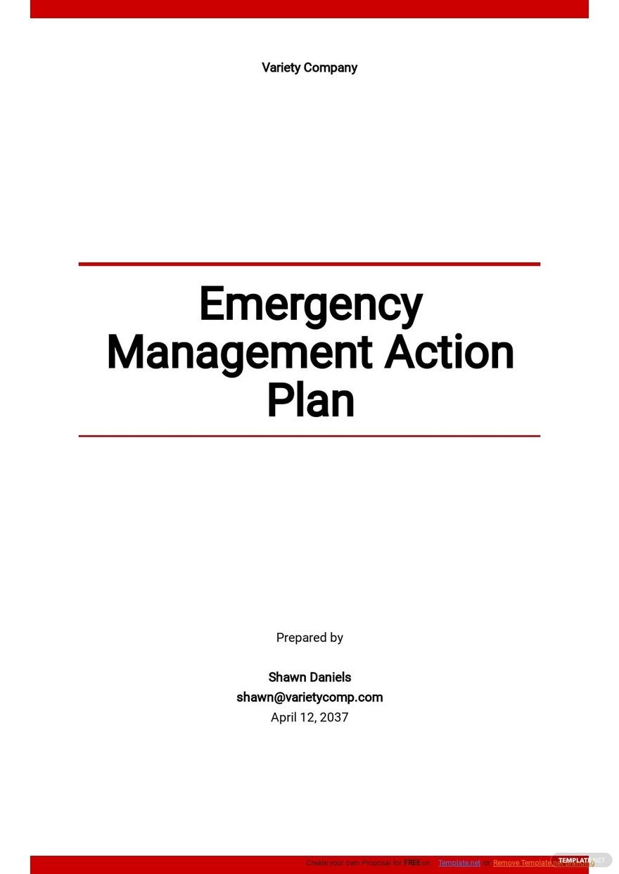 Emergency Management Action Plan Template