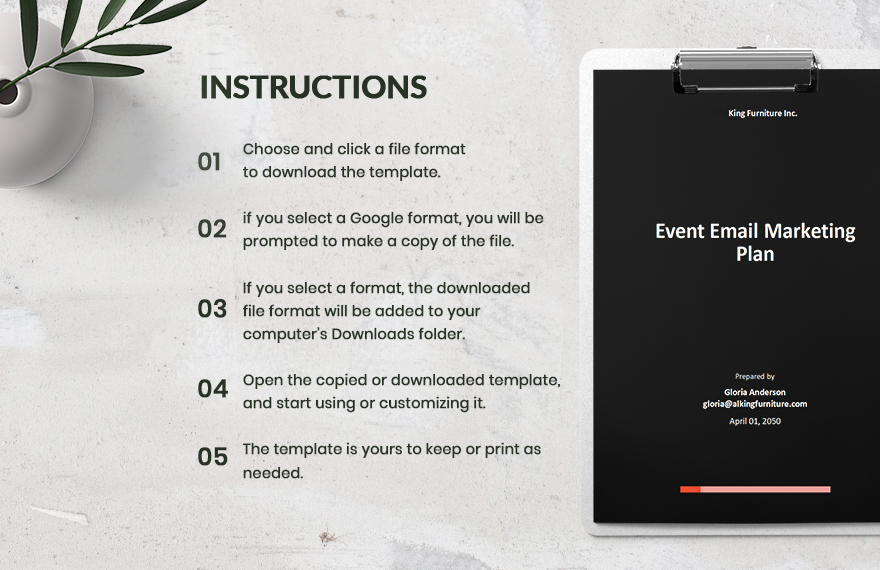 Event Email Marketing Plan Template
