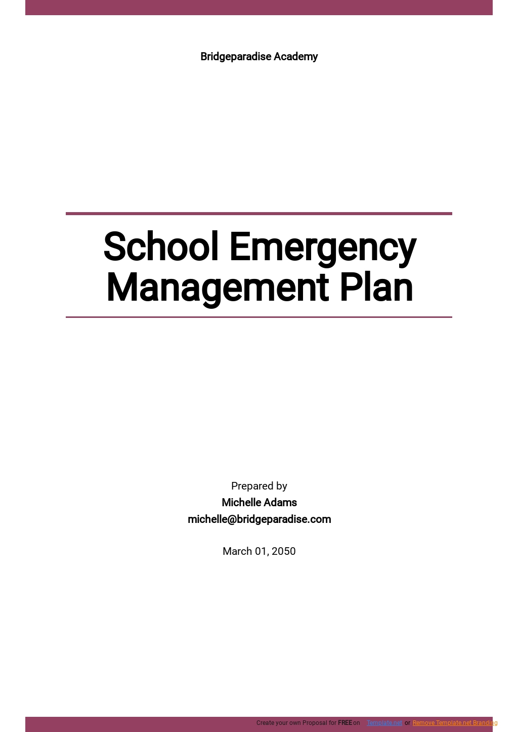 8 Emergency Management Plan Word Templates Free Downloads Template