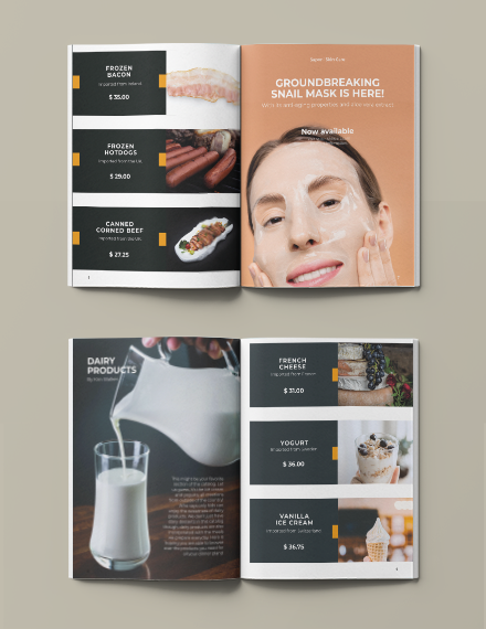 Editable Food Products Catalog