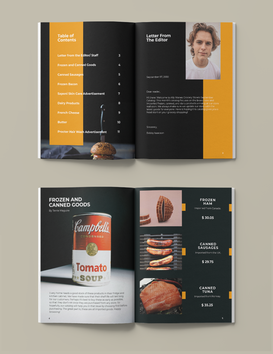 Food Products Catalog Template