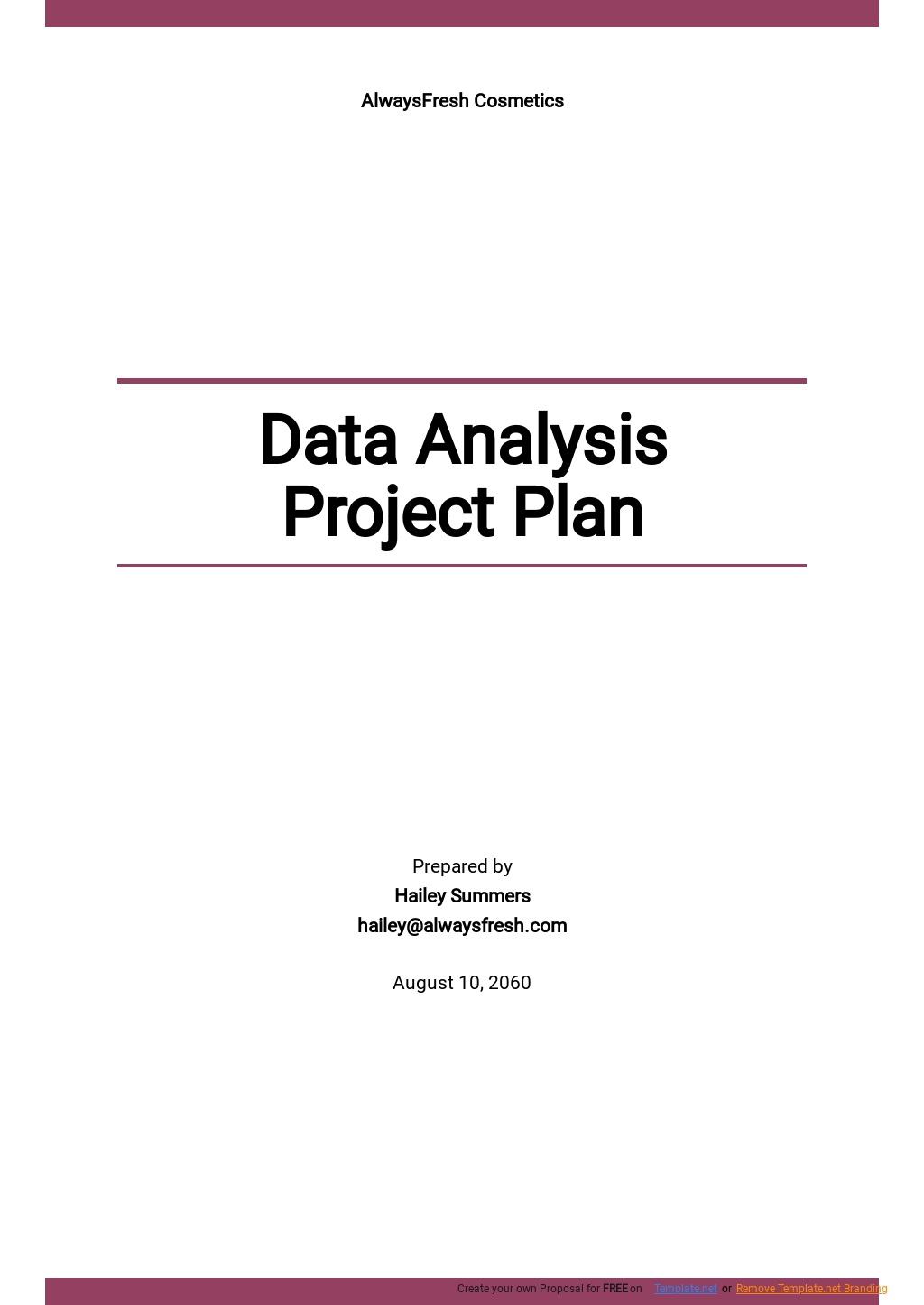 plan for data analysis in research example