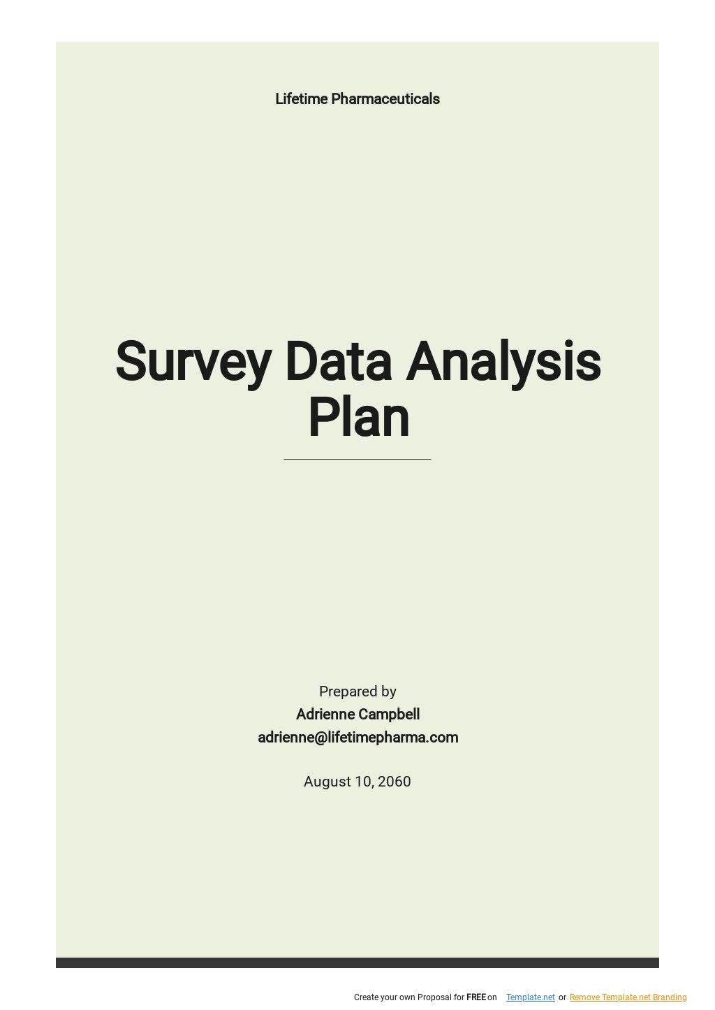Survey Data Analysis Plan Template 