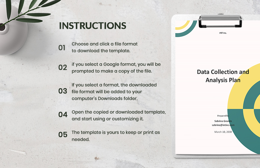 Data Collection And Analysis Plan Template