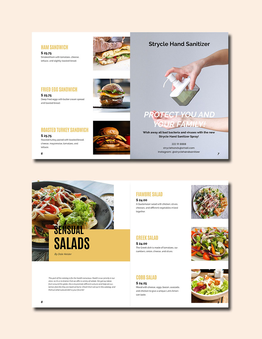 Elegant Food Catalog Template