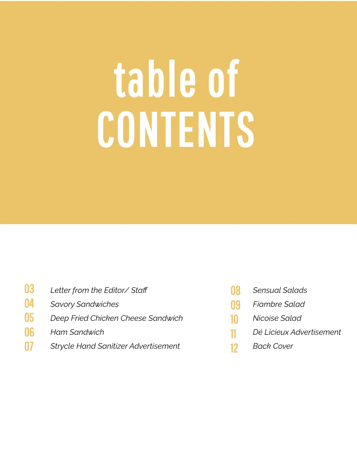 Free Food Catalog Template to Edit Online