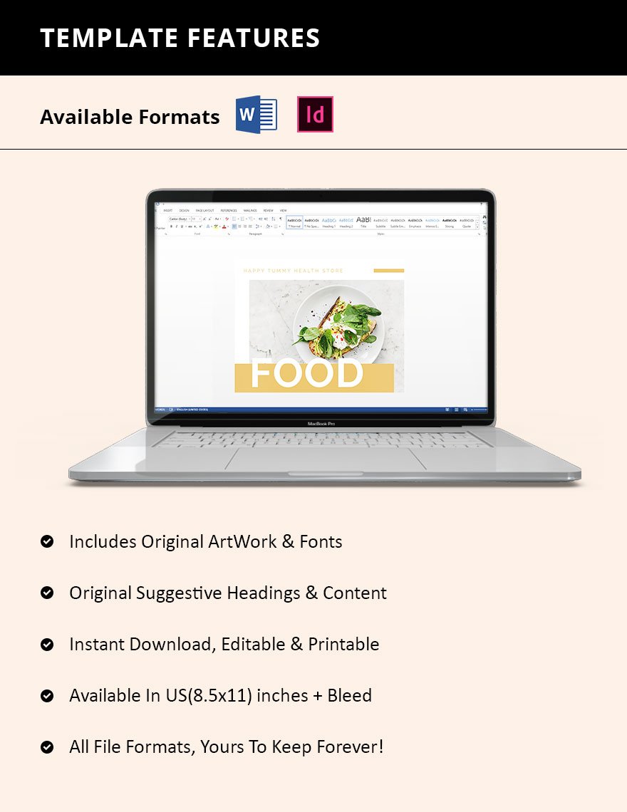 Food Catalog Template Instructions